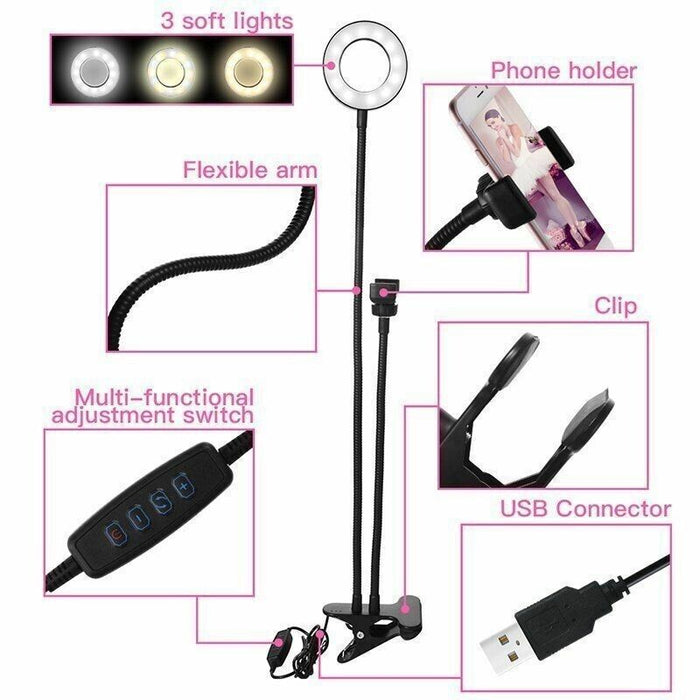 LED Selfie Ring Light with Phone Holder