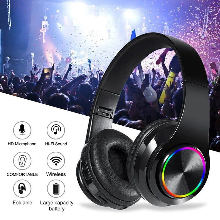 Big Bass Wireless Over-Ear Bluetooth Headphones with Mic