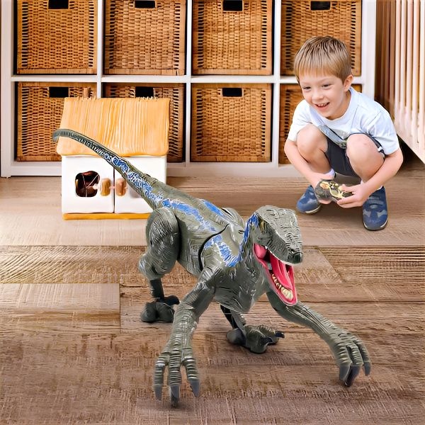 RaptorRush Remote Control Dinosaur Toy – Realistic RC Velociraptor ...