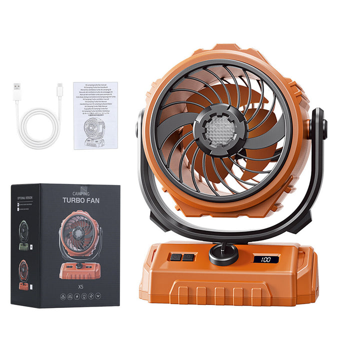 CampHalo™ – Rechargeable Tent Fan with LED Light