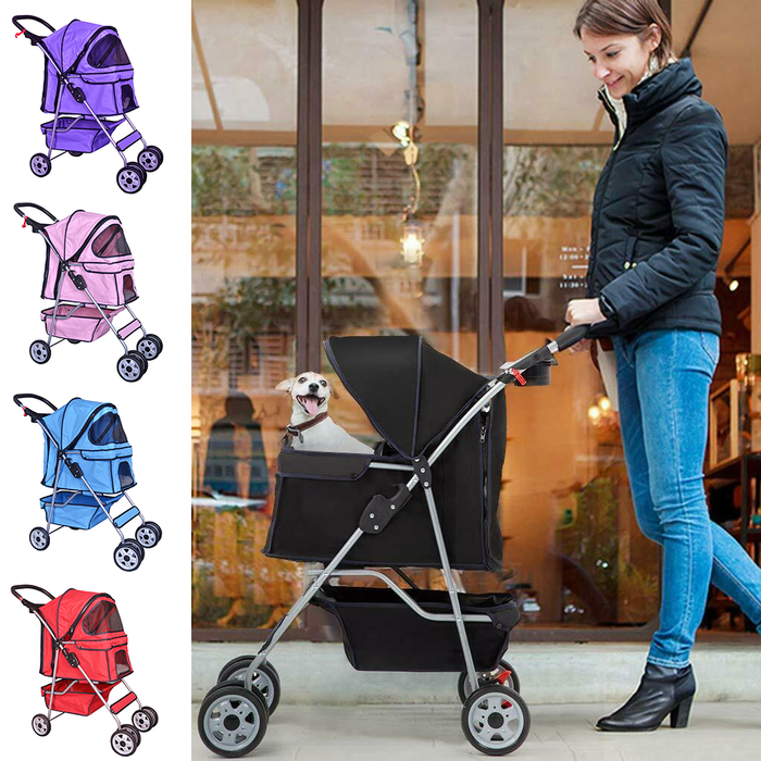 Folding Pet Dog & Cat Stroller