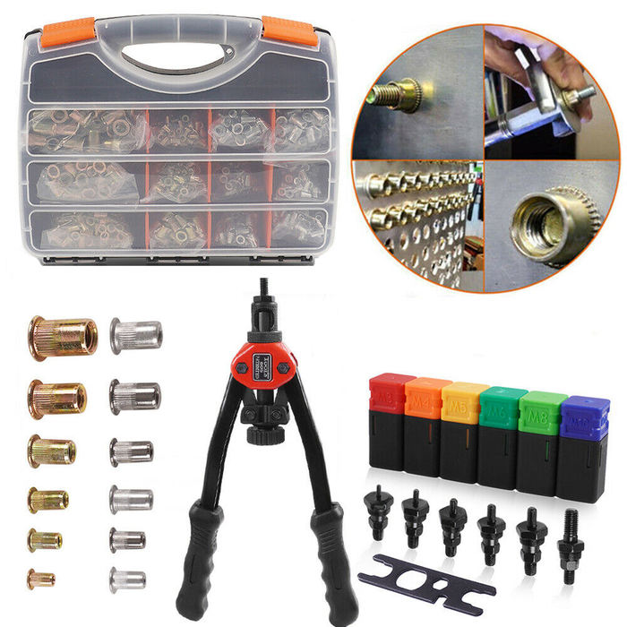 900pc Rivet Nut Tool Gun Kit