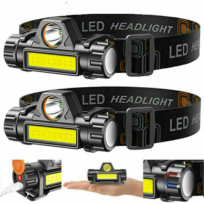 Rechargeable LED Headlamp - 2 pack