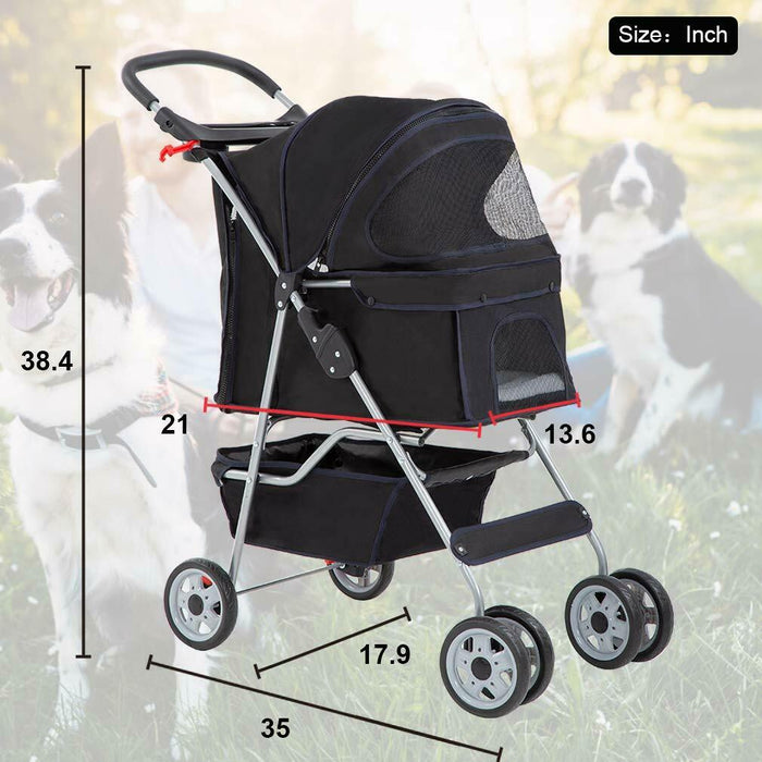 Folding Pet Dog & Cat Stroller