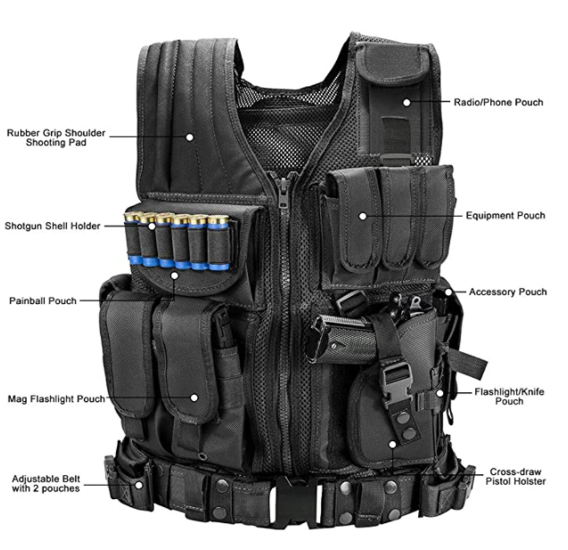 Deluxe Black Tactical Vest