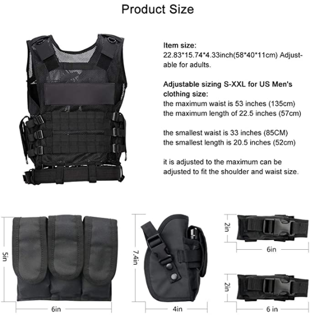 Deluxe Black Tactical Vest