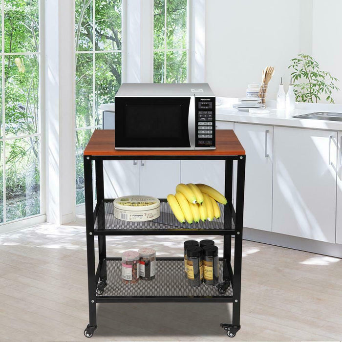 3 Tier Rolling Kitchen Cart & Microwave Stand