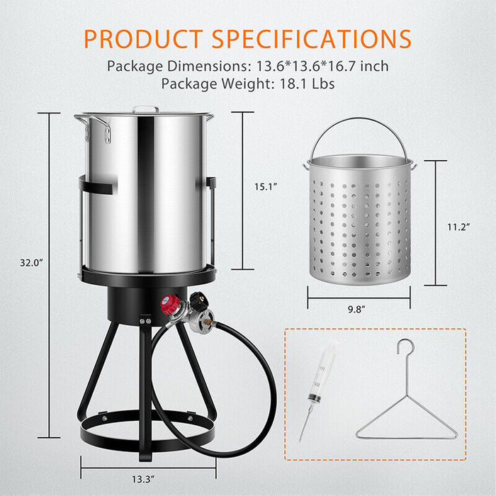 30qt Propane Gas Turkey Deep Fryer