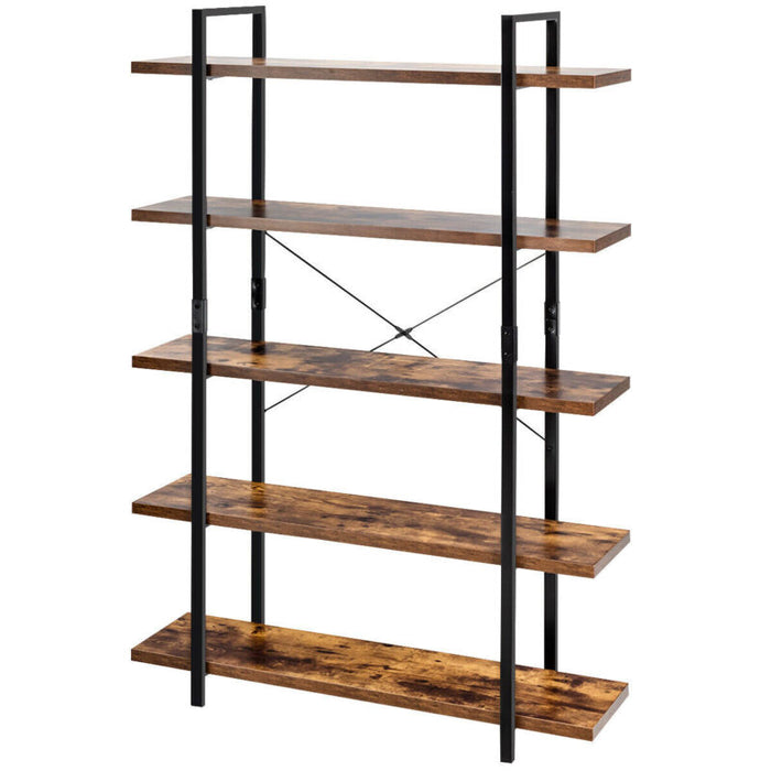 70" Wooden Ladder Bookshelves