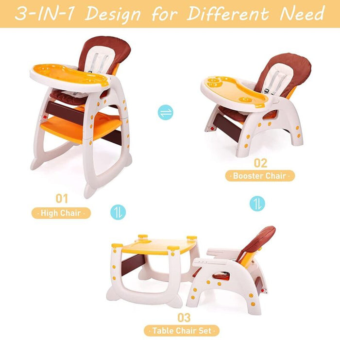 3 In 1 Convertible Baby High Chair