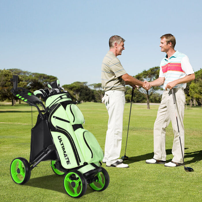 4 Wheels Golf Push Cart - Green