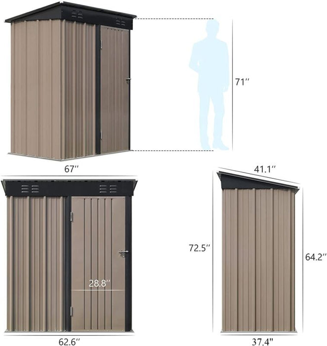 5 x 3Ft Outdoor Storage Shed