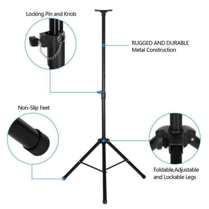 2 Adjustable Tripod Speaker Stands