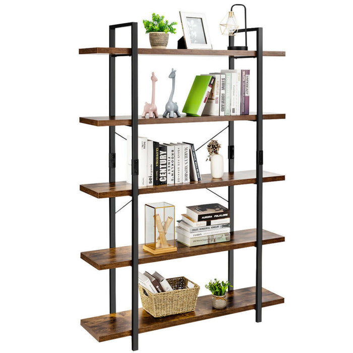 70" Wooden Ladder Bookshelves