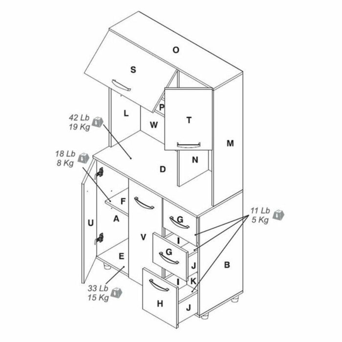 Kitchen Microwave Storage Cabinet