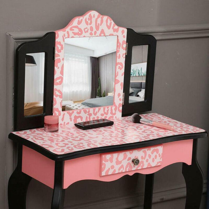 Kids Vanity Table and Chair - Pink