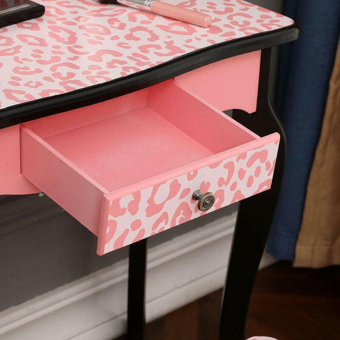 Kids Vanity Table and Chair - Pink