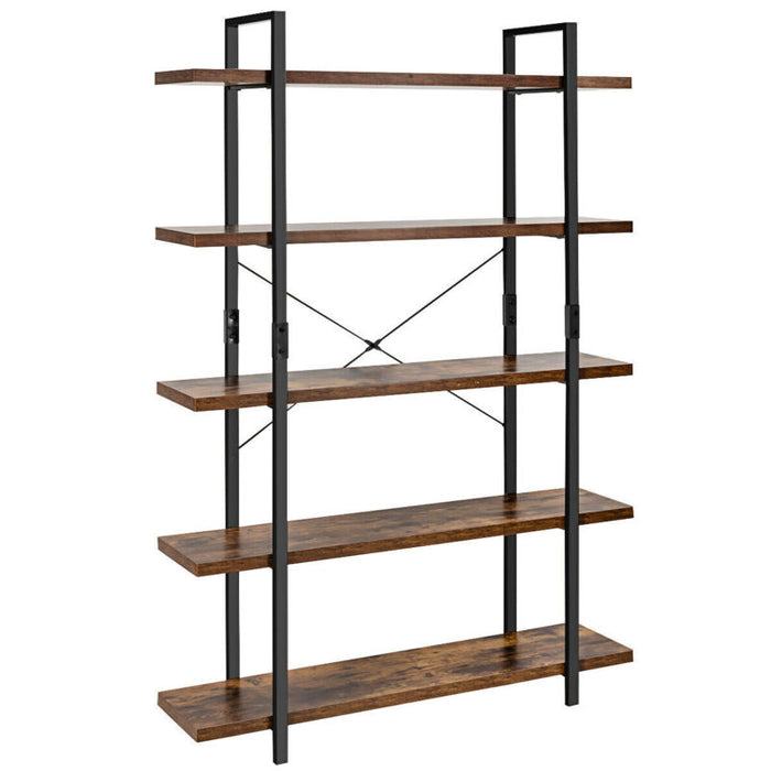 70" Wooden Ladder Bookshelves