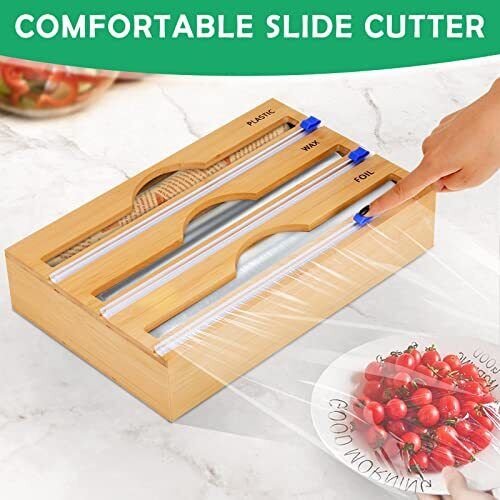 3 in 1 Bamboo Plastic Wrap Dispenser